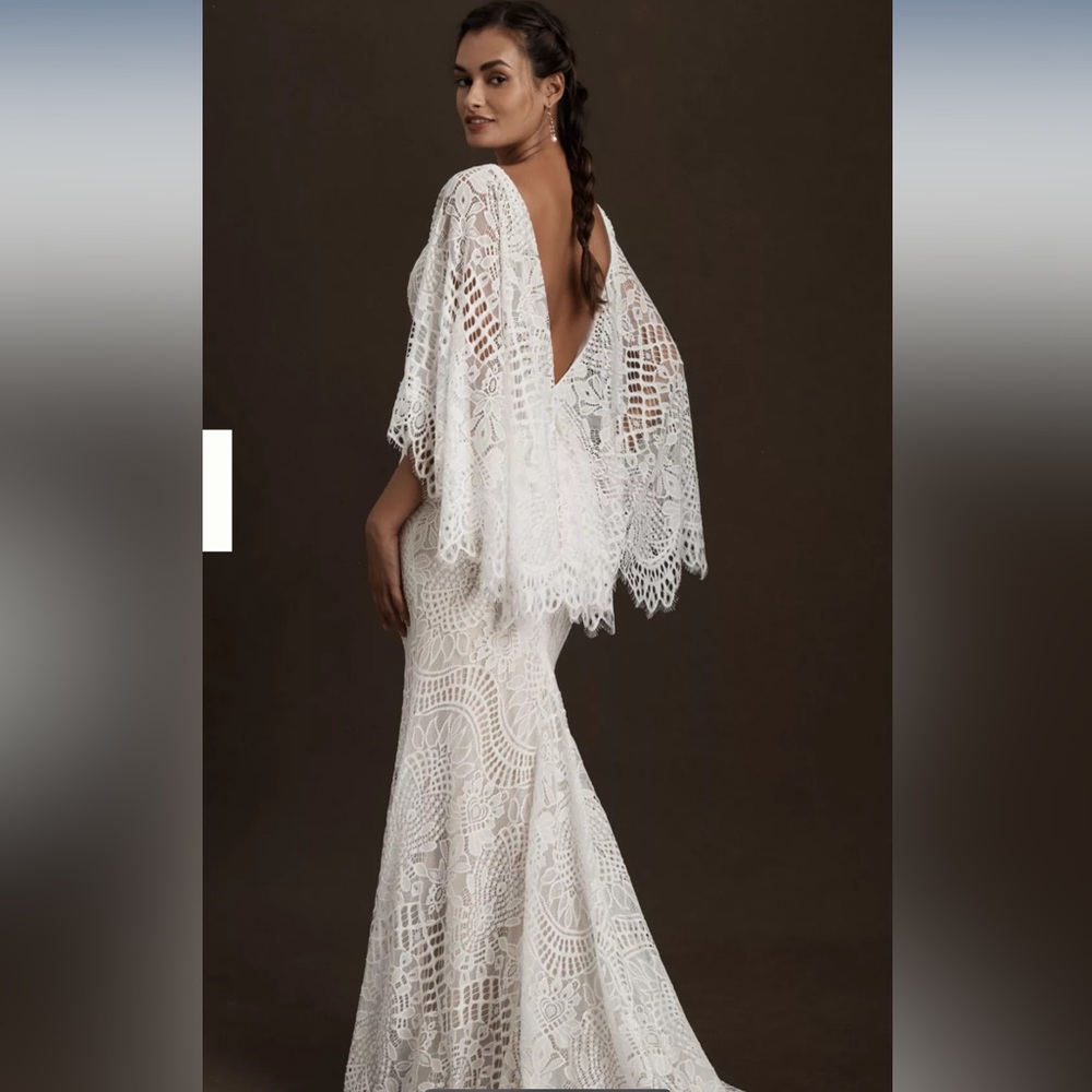 Anthropologie BHLDN Odalis White Lace Wedding Dress